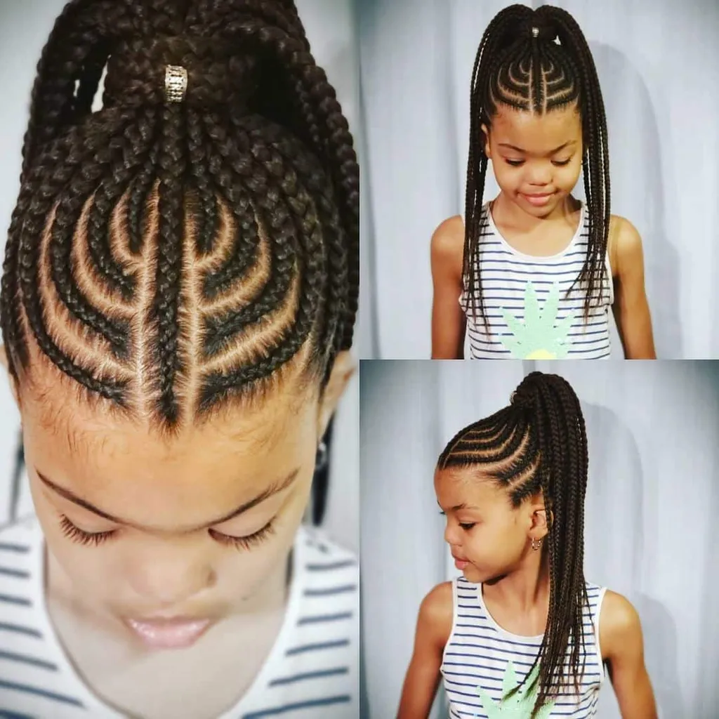 Une petite fille aux tresses peules' title=