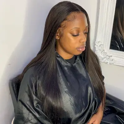 middle part sew in hairstyle