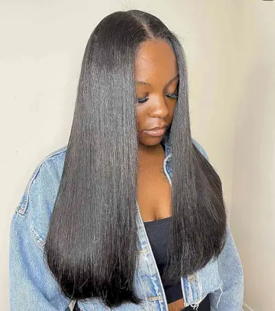 Straight sew in weave hairstyle