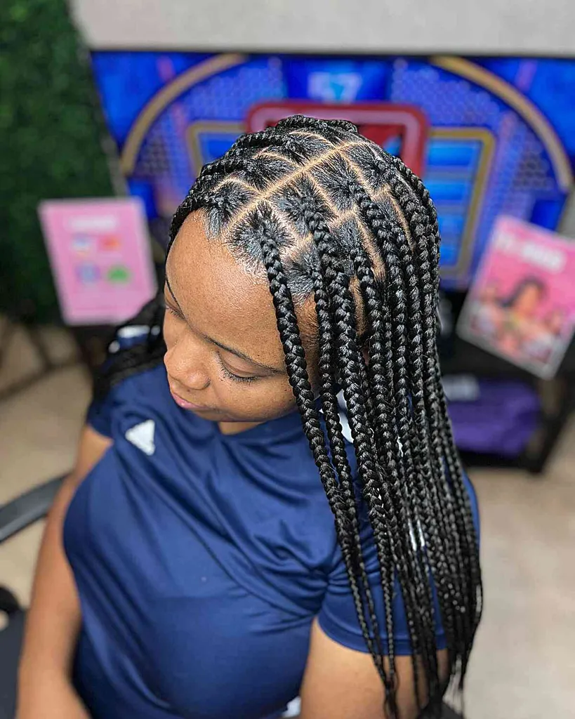 No-knots middels lange fletter med midtre del' title=