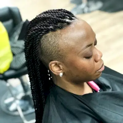 Senegalese Twist with shaved sides
