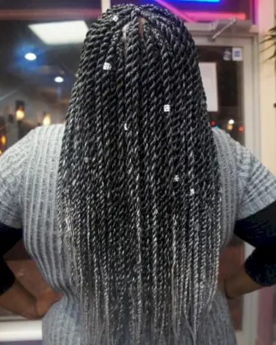Grey Senegalese twists