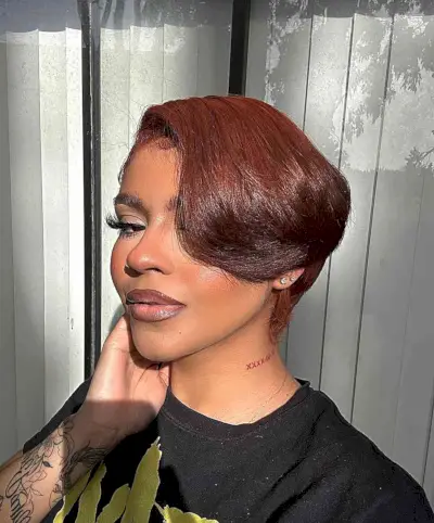 Sweet Ear-Length Straight Hair with Side-Swept Bangs