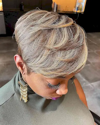Gorgeous Bronde Tones for Short Black Hair