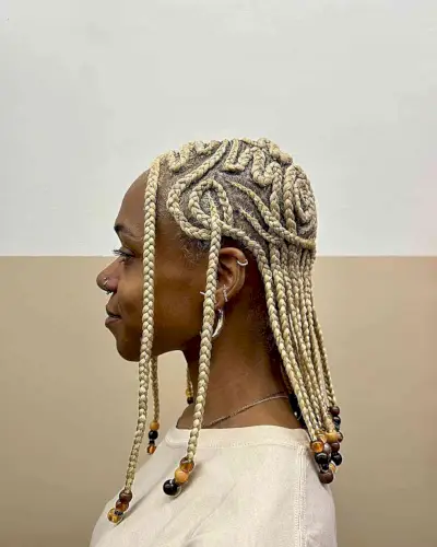 Protective Blonde Freestyle Braids for Black Ladies