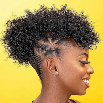 Intricate Braids with a Curly Top Protective Hairstyle