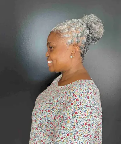 Protective Grey High Bun