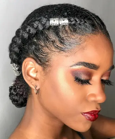 protective crown twist with chignon