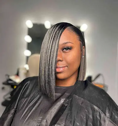 Edgy Bob Black Hair Weave