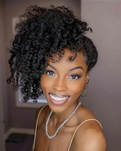 natural curly weave hairstyle