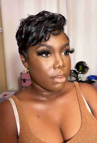 Side-Swept Fringe Pixie Hair Weave