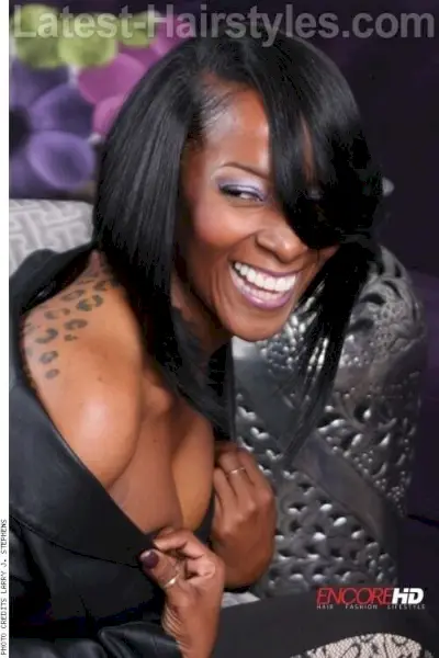 Slanted-Length Bob Cut Hair Weave