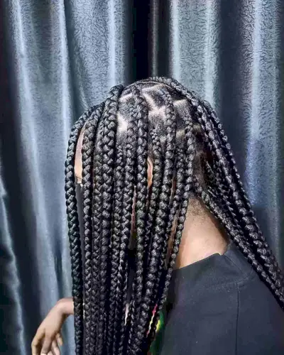 Big Knotless Box Braids for Long and Thick Black Hair