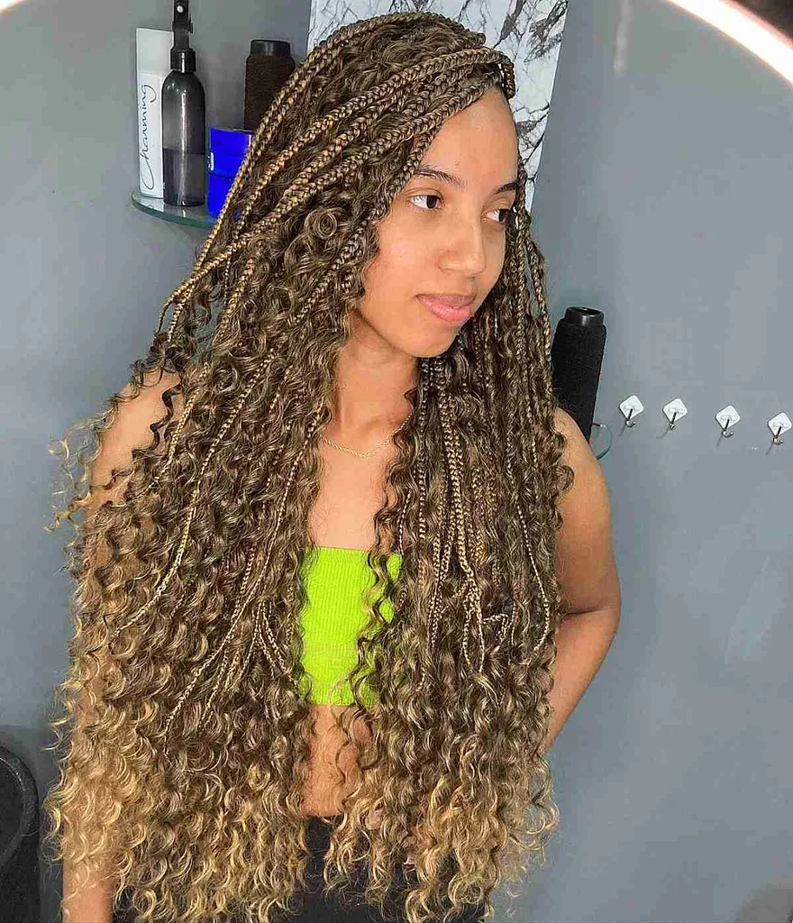 Mycket långa Caramel Goddess flätor' title=