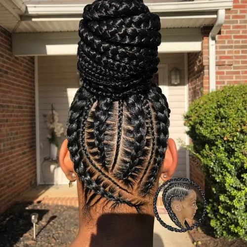 Goddess Braids Updo med en elegant toppknut' title=