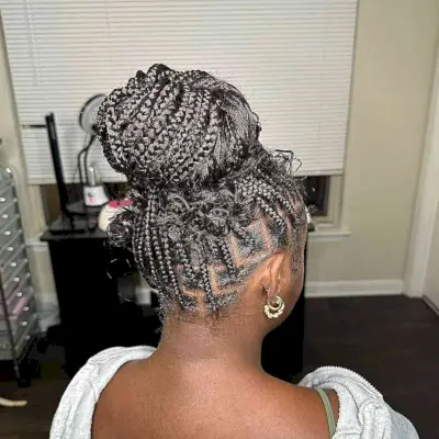 Big Braided Bun for Medium Braids without Knots