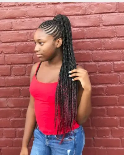 Braided Ponytail Weave