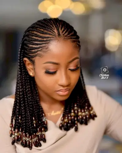 Cute ghana braids for medium length hair