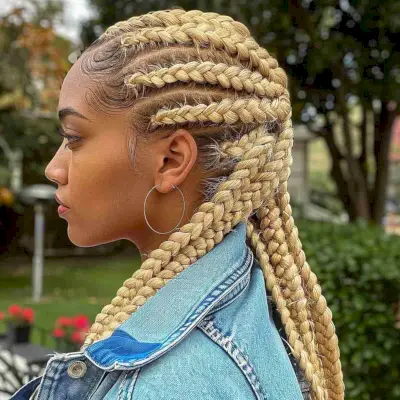 Ghana braided hair on blonde hair