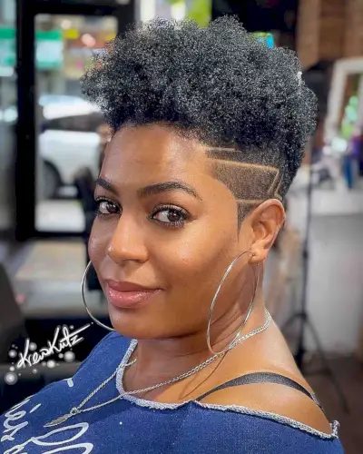 natural spirals on a short haircut