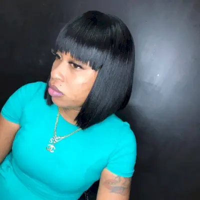 weave bob with bangs