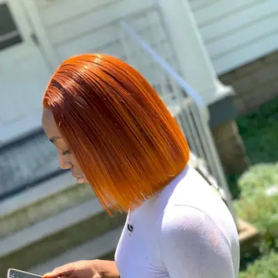 blunt cut sew in bob
