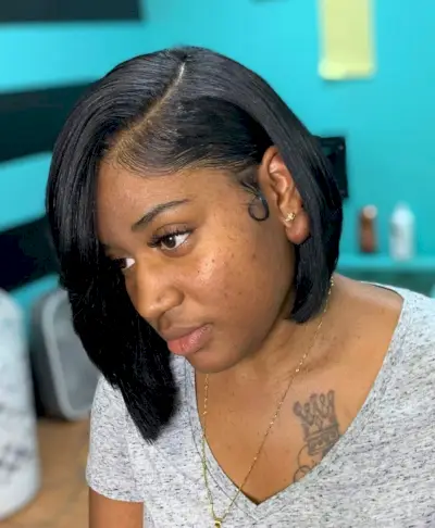 side parted weave bob