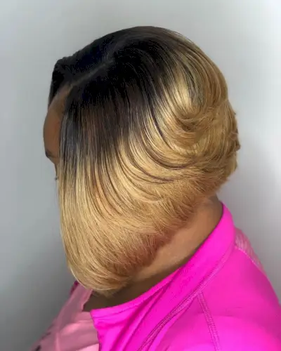 sew in blonde ombre bob