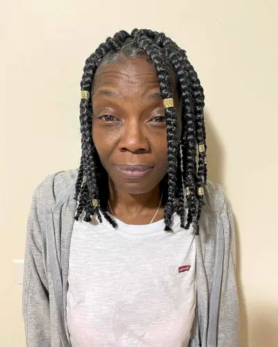 Short box braids for natural hair