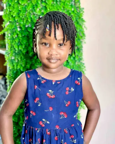 Adorable Braids with Braided Bangs for Black Kids