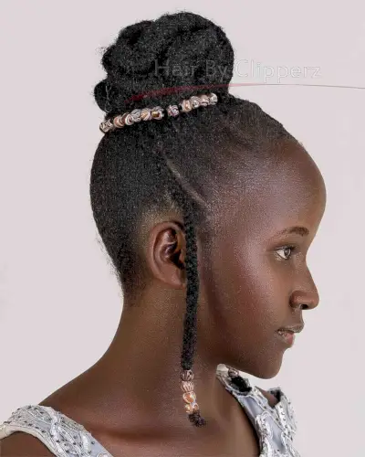 Sleek High Bun with Accessories for Black Girls