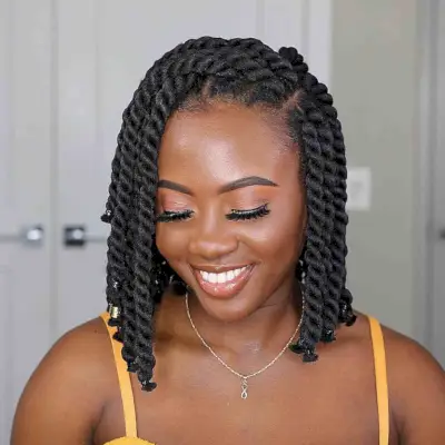 Twisted Braids on Short Hair