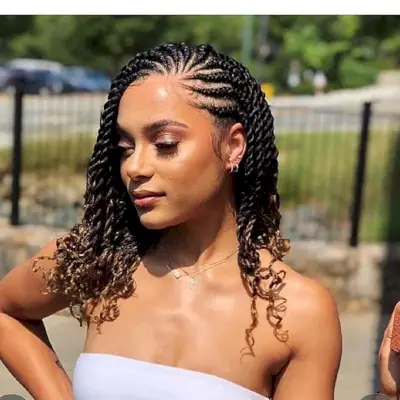 Modern Twist Braids and Cornrows Hairstyle