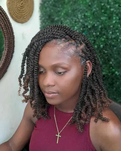 Mini Twist Braid Style for Black Women with short hair