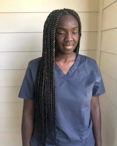 Sweet single twist braids hairstyle