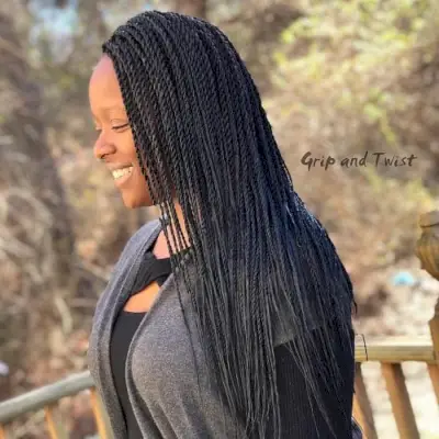 Sassy small black twist braids