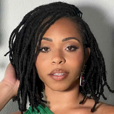 individual crochet faux locs on short hair