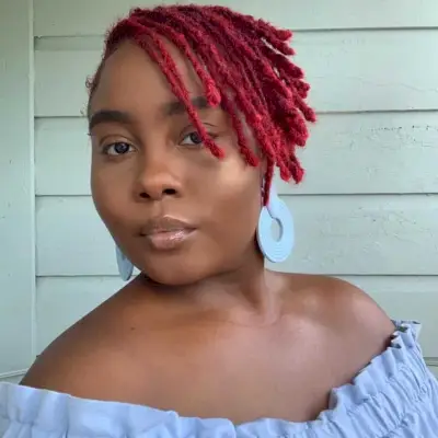 short red faux locs