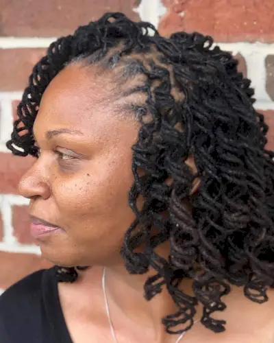 short curly faux locs
