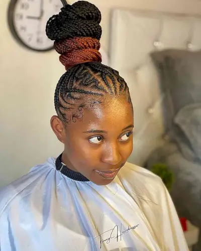 4-Layer Top Knot Bun with Mini Braids