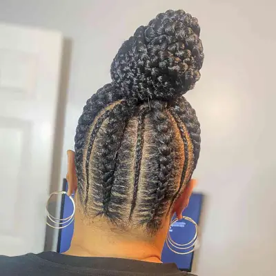 High Braided Twisted Bun