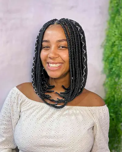 Shoulder-Length Box Braid Bobs