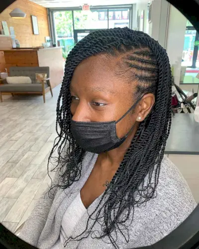 Popular Havana twists with cornrows