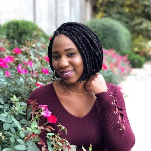 黒人女性のためのショートボブ三つ編みヘアスタイル' title=