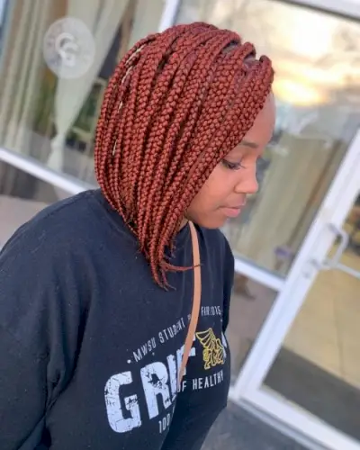Red box braids bob
