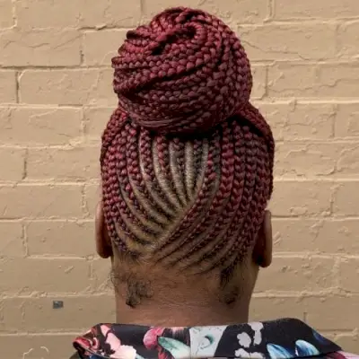 Red crochet box braids