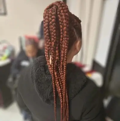 Jumbo red box braids