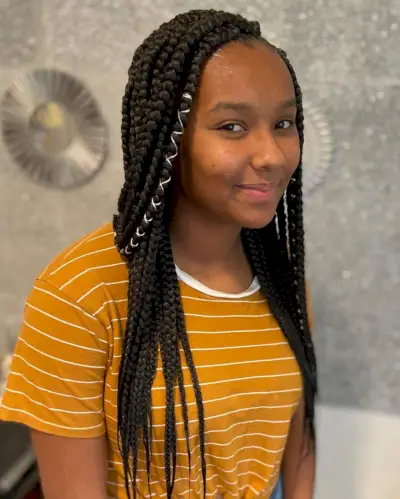 side swept poetic justice braids