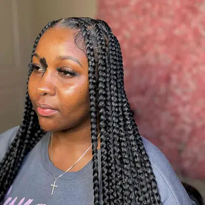 Middle Part Black Poetic Justice Braids