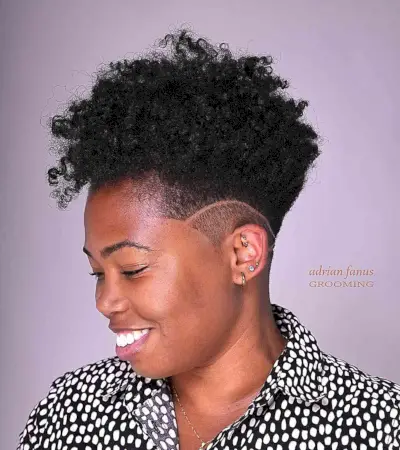 Edgy Faux Hawk and Natural Tapered Hairstyle
